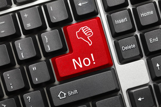 Conceptual keyboard - No (red key)