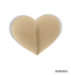 Paper heart shape symbol for Valentines day with copy space for