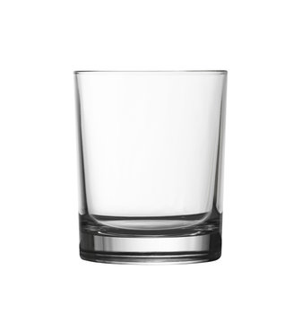 low empty glass isolated on white with clipping path included