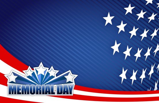 Memorial day red white and blue illustration