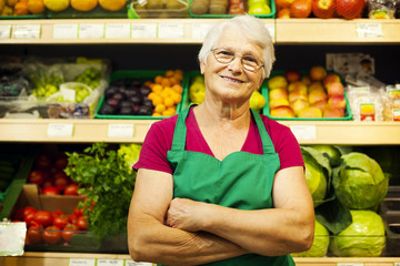Portrait of mature store worker