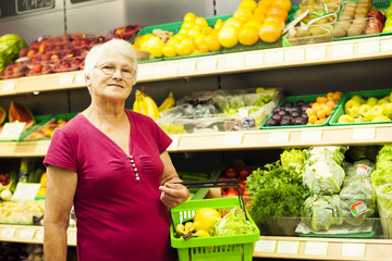 Portrait of senior woman at supermarket