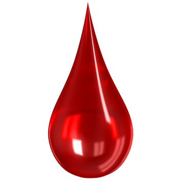 Glass blood drop isolated