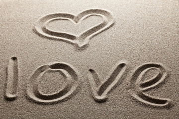 Inscription on clean sand