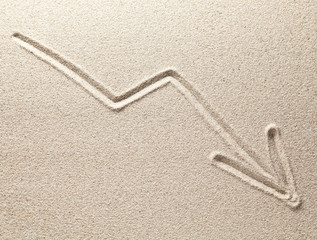 The arrow of the schedule is drawn on sand down