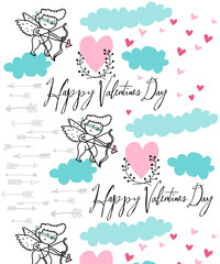 Vector background shooting cupid