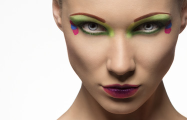 Naklejka premium beauty portrait of blonde girl with endearing expression