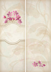 Floral decorative wedding menu template design