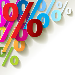 % Prozent Bunt Papier Ecke Hintrergrund