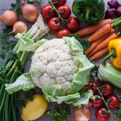 Cauliflower and fresh vegetables