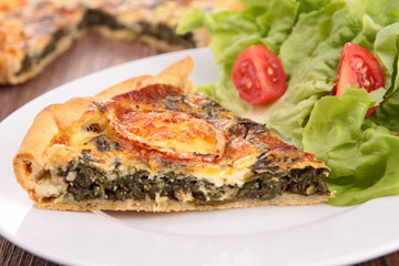 slice of spinach quiche