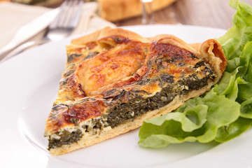 slice of spinach quiche
