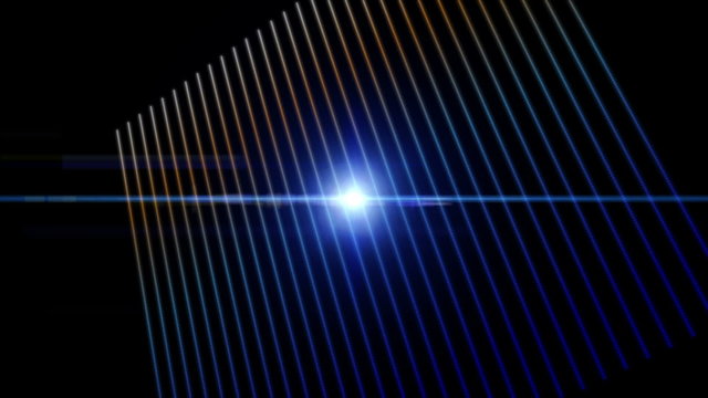 technology video – exploding stripe object and lights – loop HD