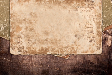 Old papers on wood