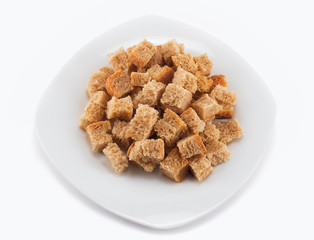Croutons on a plate