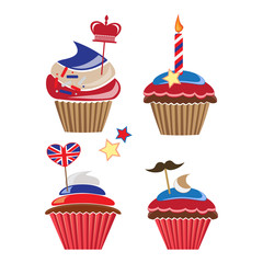 set of cupcakes for United Kingdom party