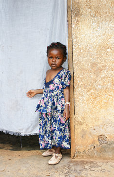Serious little African girl