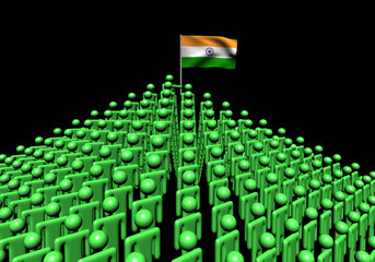 Fototapeta premium Pyramid of abstract people with Indian flag illustration