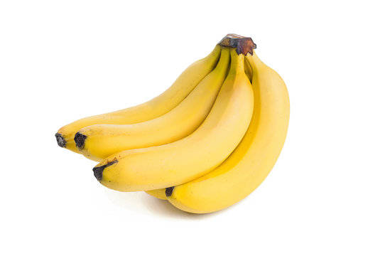 bunch of bananas on a white background