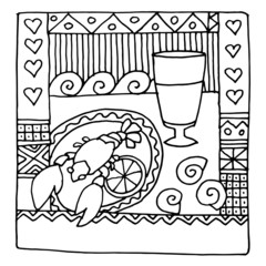 Hand drawn restaurant menu design