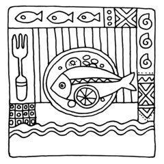 Hand drawn restaurant menu design