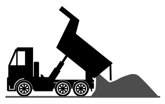 Dump truck, vector illustration