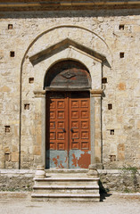 Fototapeta na wymiar Wejście do cerkwi w mieście Zakynthos, Grecja