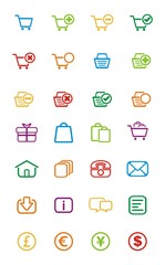 colorful outline icon - ecommerce