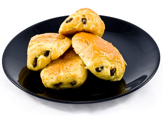 Fresh and tasty buns with raisins