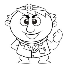Outlined cute doctor