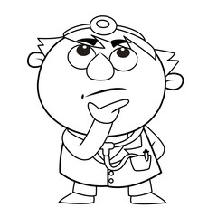 Outlined cute doctor