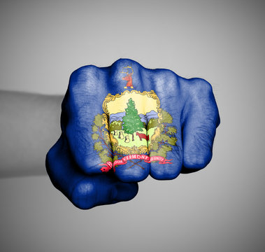 United states, fist with the flag of Vermont