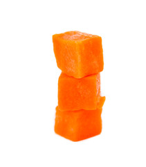 Frozen carrots isolated