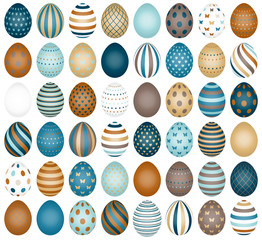 48 Easter Eggs Pattern Retro