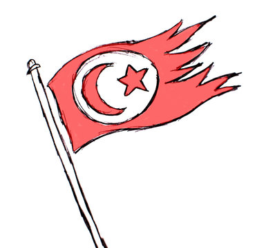 drapeau tunisien Tunisie