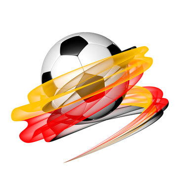 Fu&szlig;ball mit deutschen Nationalfarben - 3D Grafik /  Illustration