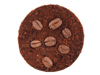 Coffee seed on coffee ground