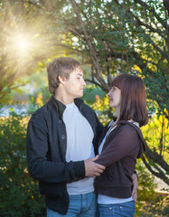 young couple of college students