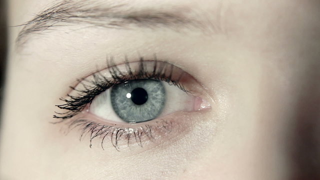 open female blue eye in 1080p