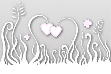 Floral Background with hearts