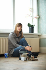 Young Woman Relaxing Indoors