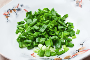 ripe leek cut segment