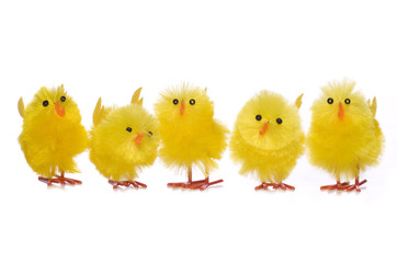 group of easter chick decorations cutout