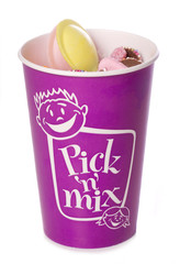 Pick n Mix tub with sweets studio cutout