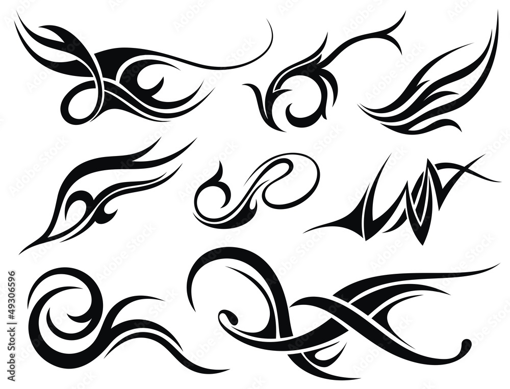 Wall mural Tribal tattoo set