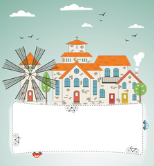 Old city theme background. vector