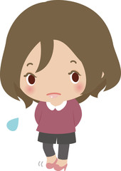 もじもじしている女性