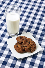 Cookies and milk on the table