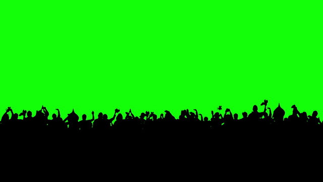 Crowd of people. Green screen.