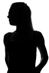 silhouette of a beautiful girl in erotic lingerie
